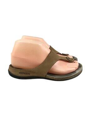 Mephisto Agacia Brown Tan Nubuck Leather Thong Sandals Sz 37/ US 6.5